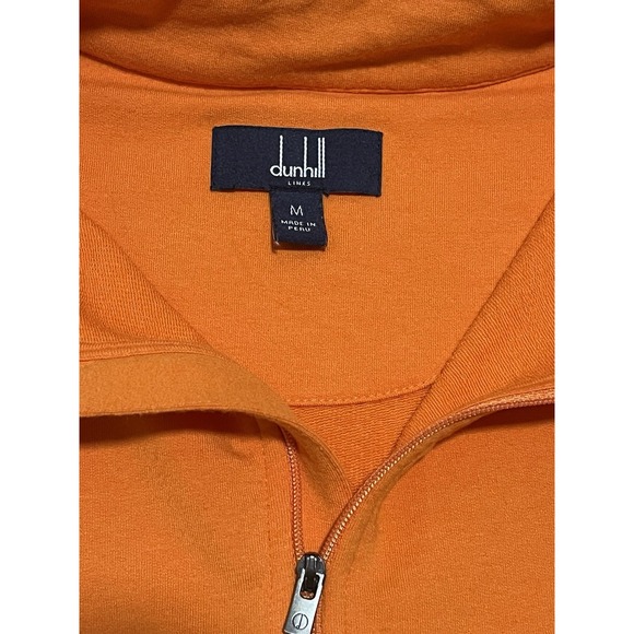 Dunhill Links Men's Quarter Zip Pullover Orange Size M Cotton Blend - Picture 4 of 4